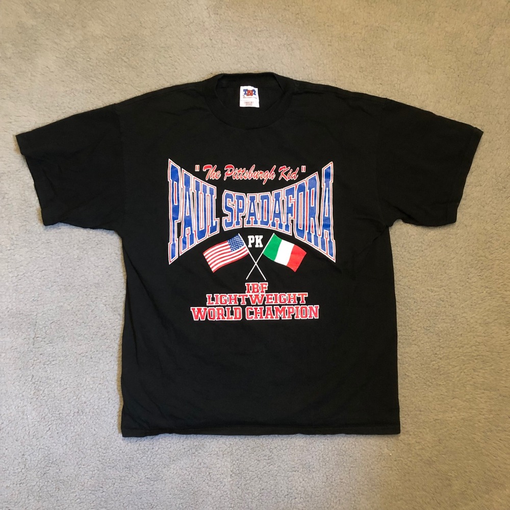 Vintage Paul Spadafora Pittsburgh Kid IBF Champion Boxing T-Shirt Black XL TNT